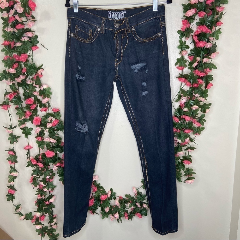 M. Gordon Dark Wash Mens Skinny Jeans 30x30
